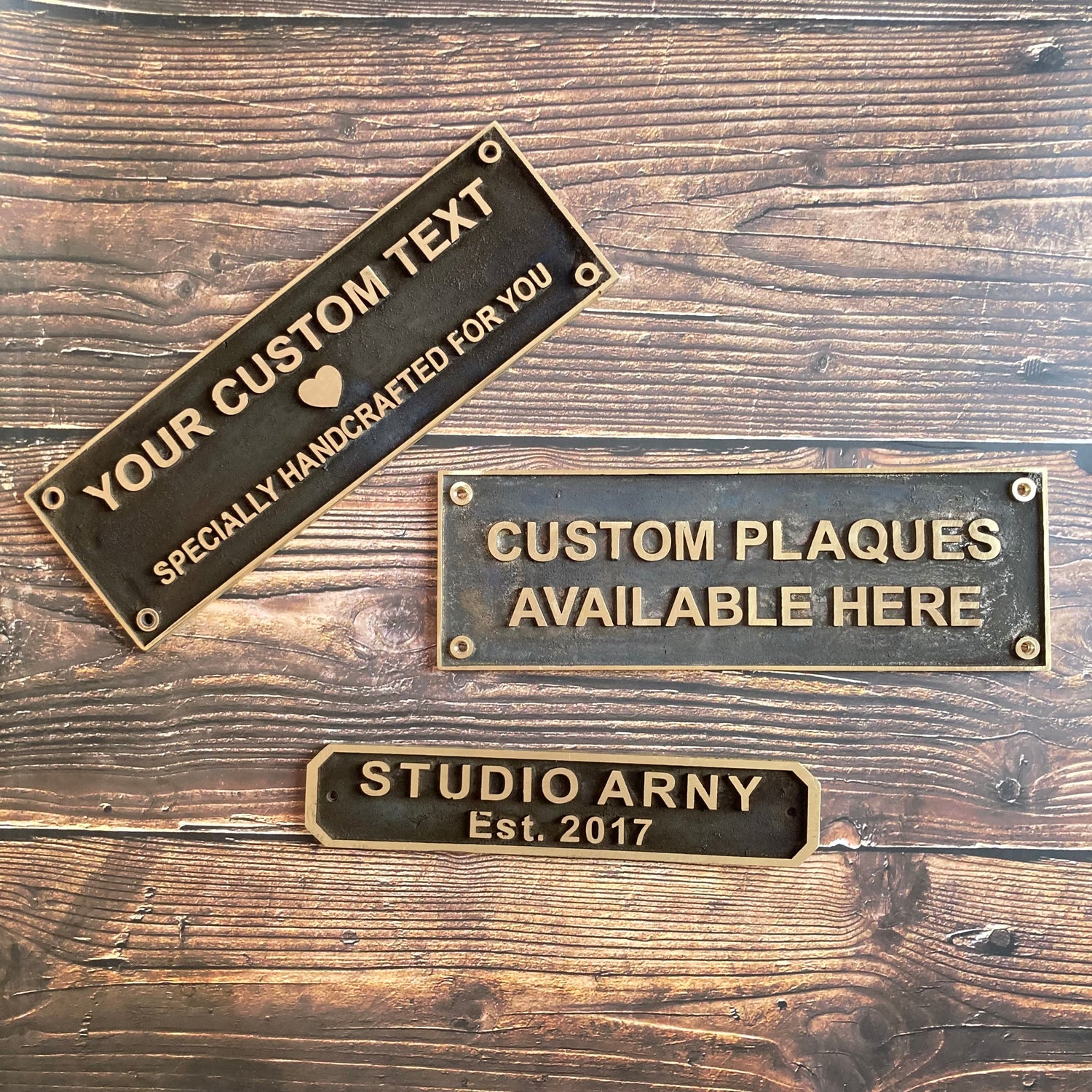 Personalized Brass Plaque - Ideal for Recognition Plaques, Name Plates, and Awards - Perfect for Office, Home, or Garden Decor