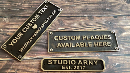 Personalized Brass Plaque - Ideal for Recognition Plaques, Name Plates, and Awards - Perfect for Office, Home, or Garden Decor